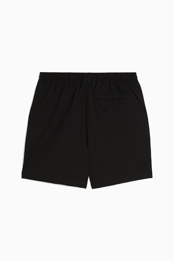 WARDROBE Essentials Seersucker Relaxed Shorts 6" Men, PUMA Black, extralarge